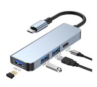 USB-C Hub for MacBook Pro/Air, 4 in 1 Super Speed USB Type C to USB Multiport Adapter with 3*USB-A Ports and 1 USB C Data/PD Port for MacBook Pro/Air, iMac, Dell XPS, Lenovo Thinkpad