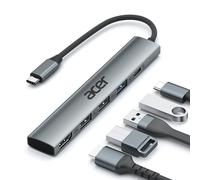 acer USB C Hub HDMI 4K, Aluminum 5-in-1 USB-C Multiport Adapter with 3 x USB-A Ports, 100W Power Delivery, Type-C Splitter Compatible with acer Laptop, Tablet, MacBook M3/M2, XPS, iPad Pro, etc