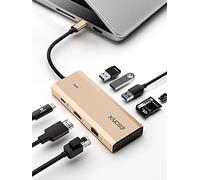 USB C Hub, iDsonix 8 in 1 USB C Docking Station Aluminium Multiport Adapte with HDMI 4K@60Hz, PD 100W, 1Gigabit Ethernet, SD/TF Card Reader for MacBook Air/Pro iPad Dell/Hp Laptop Rose Gold