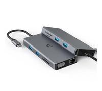 USB C Hub, iTOTU 11-in-1 Adapter with Ethernet, 4K USB C to HDMI, VGA, 2 USB3.0 2 USB2.0, Micro SD/TF Card Reader, Mic/Audio, USB-C Pd 3.0, Compatible for Type C Devices, DC15