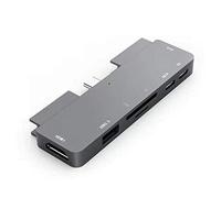 USB C Hub Multiport Adapter - 7 in 1 Portable Space Aluminium Dongle with 4K HDMI Output, 1 USB 3.0 Ports, SD/Micro SD Card Reader, Type C PD, Type C Data, Compatible for MacBook Pro