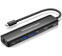 USB C Hub Multiport Adapter, DockteckExpand USB C Dongle 7 in 1 with 4K 60Hz HDMI Port, 1Gbps Ethernet, 100W PD, 2 USB 3.0 Ports, SD/TF Card Reader for MacBook iPad HP Dell XPS and More