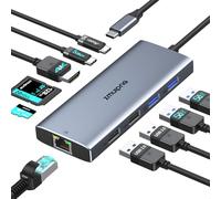 USB C Hub Multiport Adapter, USB C Hub with Ethernet HDMI, 10 IN 1 USBC Hub | 4K@60Hz HDMI, Ethernet, 100W PD, USB C, 4 USB Ports, SD/TF, USB C Multiport Adapter for MacBook,Surface,Dell,HP