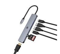 USB C HUB, OBERSTER USB Docking, USB Adapter Docking, 7 in 1 USB C HUB with 4K HDMI, 100W PD, 2 USB 3.0, USB C 3.0, SD/TF Card Readers, Compatible with Windows, Laptop