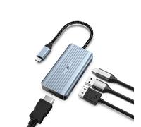 USB C Hub, oditton 4 in 1 USB C Hub, Dual Display 8K@30Hz HDMI 8K@30Hz DP, USB 3.0, 100W USB-C PD Charge Port 4 Port Dock Station for Laptops, HDTVs, Projectors, and More Type C Devices