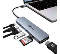 USB C Hub, oditton USB C Docking Station 7 in 1 USB Hub Multiport Adapter HDMI, 100W PD, 3 USB 3.0, SD/TF Dock für Typ C Laptop