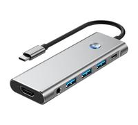 USB C Hub - Portable USB C Splitter for Students | Aluminum Alloy with Compact Design, Fast Data Transfer Adapter Station for Laptop Office Tech Meetings Home Presenters Travel