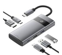 USB C Hub, Revodok 5-in-1 USB Hub for Laptops,4K HDMI to USB-C Adapter,100W PD,3 USB-A Data Ports,Aluminum Compact Multiport Adapter for MacBook Air/Pro,HP, Dell,iPad,Galaxy Dex
