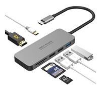 USB C Hub, SUNSEATON 7-in-1 Aluminum Type C Adapter for MacBook Pro, with 4K HDMI, 3x USB Port, SDXC, Micro SD, Type C, for Connected to All USB C Device PC/Tablet/Mobile Phone etc