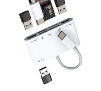 USB C Hub TF Micro SD Card Reader OTG 3.0 Type-C Charger Port Docking Station (6in1)for Apple iPhone15 Pro Max Plus for iPad Air Mini Macbook Compatible for Samsung Adapter Thunderbolt Charging Dongle