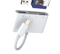USB C HUB TF SD Card Reader USB OTG Type C Charger 4 in 1 Docking Station for Apple IPhone15 Pro Max for IPad Air Macbook Multiport Adapter Micro SD Memory Flash Drive Thunderbolt Port Charging Dongle