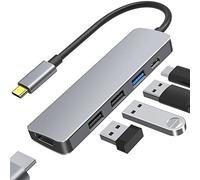 USB C Hub Type-C Adapter, 5-Port USB 3.0 Slim Data Center to HD 4K Adapter with 100W PD Power Delivery and 3 USB Ports, USB Type-C Multiport for MacBook Pro 2018 and More (5 in 1)