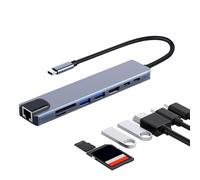 USB C Hub - Type C Dock,8 in 1 USB C Splitter 5Gbps Fast Data Transfer Speed 4K USB C Hub with USB 3.0 Ports for Type-C Laptop