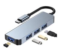 USB C Hub Type C to 4 Ports USB 3.0 Aluminum Data Hub for MacBook Pro/Air, XPS, iPad Pro, Chromebook, Flash Drive, Mobile Hard Drive and More Encore