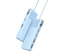 USB C Hub Type-C To 4K60Hz 2K120Hz HDMI 1000Mbps RJ45 PD100W USB3.0 Splitter Compatible With Laptop(6-in-1 10Gbps Blue)