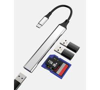 USB C HUB Type C to USB 3.0 Adapter (5in1)for Apple OTG TF SD Card Reader for iPhone 16 MacBook Laptop Docking Station Camera Micro SD Memory External Storage for iPad Converter Compatible for Samsung