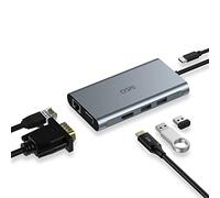 USB C Hub, USB C Laptop Docking Station Dual Monitor, 6 in 1 USB C Dock with HDMI 4K, VGA, 2 USB Port 3.0, 100W PD Charger, Gigabit Ethernet, USB C Dongle Compatible with MacBook/Dell/HP/Lenovo