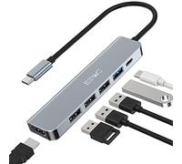 USB C Hub, USB C to HDMI Adapter, JESWO 6 in 1 USBC Adapter with 4K HDMI 100W PD Charging Multi USB 3.0 Ports for MacBook Air, iPad Pro, XPS More Type-C Laptop