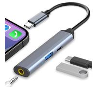 USB C Hub with 3.5mm Headphone Jack, 100W PD Charing and USB A Ports, VIENON 5 in 1 USB C Dongle for MacBook Pro/Air, ipad Pro, Samsung and More Type C Devices