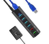 USB C Hub with 4 USB 3.0 Ports 1 micro USB PD port, Type C Hub Adapter, Aluminum USB C Adapter, High Speed Data Hub Compatible with MacBook Pro, Huawei, Xiaomi and USB C Devices (Black)
