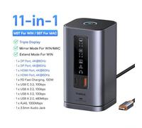 USB C Hub With Dual HDMI 4K60Hz USB 32 Adapter RJ45 SD TF Card Reader PD 100W Docking Station For Compatible Devices(11-in-1 HDMI DP)