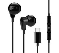 USB C In-Ear Headphones Headset with Microphone Compatible with Type C such as Samsung Galaxy Note 9, S8, S9, S10, S20, Huawei Mate, Pro, P20, P30, Sony Xperia X Z2, LG, BlackBerry, Asus, etc. Black