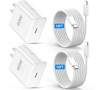 USB C iPhone 17 Pro Max Charger, 60W Super Fast Type C Phone Charger Fast Charging Block with 10FT USB C to C Long Cord Compatible with iPhone 17 16 15 Pro Max, Samsung Galaxy S26 S25 Ultra,iPad,White