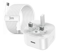 USB C iPhone Charger for iPhone 17 16 15, USB C Charger Fast Charging with 20W Fast PD USBC Plug UK and USB-C Cable 3m/10ft,Type C Phone charger for Apple iPhone 17 16 15 Pro Max/Plus/iPad/Air/Samsung