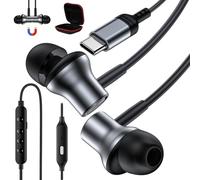 USB C Karaoke Headphones for iPhone 17 16e 15, Wired Earbuds Magnetic in-Ear Type C Earphone with 5 Music Mode for Samsung A36 A56 A17 A16 S25 S24 S23 S22 S21 Pixel 10 9a 8a One plus 13 Nord 5 4 Mi 15