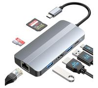 USB C Laptop Docking Station, 7 in 1 USB C Dock with 1000Mbps, 2 USB Port, HDMI 4K, 100W PD, SD/TF Card Reader for MacBook/Dell/HP/Surface/Lenovo etc