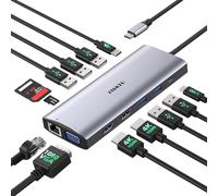 USB C Laptop Docking Station, Docking Station Dual Monitor, 13 in 1 DockingStation 3 Monitors with 2HDMI,VGA, Ethernet,7USB C/A Port, 100w PD, SD/TF, USB C Hub for Dell/HP/Surface/Lenovo Laptop