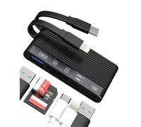 USB C Lightning Docking Station with Multiport Adapter Hub SD Card Reader USB Dongle for iPhone 15 for Apple MFI Certified compatible for Samsung Charger Cable OTG Camera Memory Flash Drive Converter
