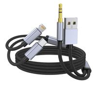 USB C Lightning to 3.5mm Aux Audio Cable with Charging, 2 in 1 Type C Lightning to 3.5mm Car Aux Stereo Headphone Jack Cable with PD Charging Compatible with iPhone 15 Pro/14/13, Galaxy S24/S23 3.3FT