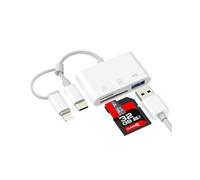 USB C Lightning to SD Card Reader (3in1)for Apple Micro SD USB 3.0 OTG Adapter for iPhone 16 15 14 13 for iPad MacBook Digital Camera TF Memory Transfer Flash Drive Photo Laptop Compatible for Samsung