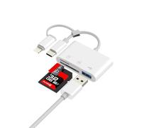 USB C Lightning to SD Card Reader(3in2)USB OTG Adapter Micro SD TF Digital Camera Memory Photo Transfer for iPhone 16 15 14 Pro Max for iPad Macbook Computer Storage Flash Drive Compatible for Samsung