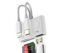 USB C Lightning to SD Micro SD Card Reader USB Port Adapter for iPhone 16 15 for iPad Pro for Apple MacBook Compatible for Samsung Camera Memory Transfer OTG Android 3.0 Type-C Converter Accessories