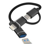 USB C Lightning USB 3.0 OTG Splitter Adapter 2 in 1 for Apple for iphone 15 Pro Max Plus for ipad Camera Data Transfer Backup Keyboard Mouse Charger Connector MFi Certified Compact Design Mini Size