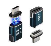 USB-C Magnetic Adapter 24-Pin with 240W Fast Charging & 80Gbps Data | 240W fast charge, 40Gbps data, 8K video, magnetic blind plug, one-hand, dustproof, port saver, universal for Phone/TV/Switch/