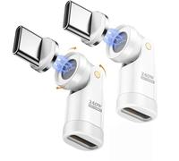 USB C Magnetic Adapter 240W (2Pack) - 9 PIN Magnetic Type-C Adaptor with 180° 360° Rotating, Right Angle USBC to USB C 90 Degree Adapter for iPhone 17 Air 16 15 Pro Max, MacBook/iPad, Galaxy, White