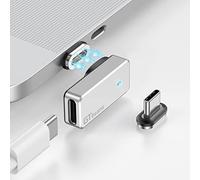 USB C Magnetic Adapter 24Pins, Magnetic Type C Connector with 2 Tips, 240W Fast Charge USB 4.0 40Gbps Data Transfer 8K@60 Hz Video Output USB-C Magnet Converter for Steam Deck and Type-C Devices