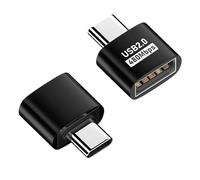 USB-C Male Adapter to USB-A Female(2-Pack) - USB 3.0 OTG Data Adapter Compatible with Samsung Galaxy,Type-C Devices, 5Gbps High-Speed Transfer (Black typec)