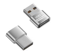 USB-C Male Adapter to USB-A Female(2-Pack) - USB 3.0 OTG Data Adapter Compatible with Samsung Galaxy,Type-C Devices, 5Gbps High-Speed Transfer (Silvery usb)