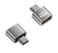 USB-C Male Adapter to USB-A Female(2-Pack) - USB 3.0 OTG Data Adapter Compatible with Samsung Galaxy,Type-C Devices, 5Gbps High-Speed Transfer (Silvery typec)