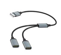 USB C Male to 2 USB Female Splitter Hub Wrap Top Tablet Phone Game Console Device Charging and Data Transfer