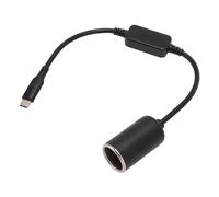 USB C Male to Cigarette Lighter Socket Adapter, 5V to 12V, Compact 30cm Cable, 15W Maximum Power Output, for Car Dash Cam GPS with USB C