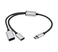 USB C Male to Double Female Port Extender USB C Extension Cable Power Spliter Adapter Hubs for Car Laptop