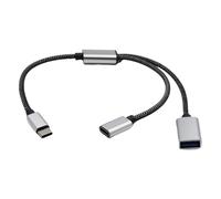 USB C Male To Double Female Port Extender USB C Extension Cable Power Spliter Adapter Hubs For Car Laptop Splitter Cable