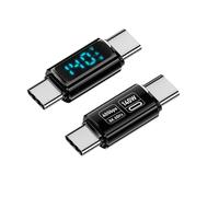 USB C Male to Male Adapter, 140W Type C Charger Converter with Digital Display | USB C Fast Charging Adapter with LED Light, 40Gbps for USB C Devices, Efficient Charging