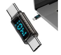 USB C Male to Male Adapter, 140W Type C Charger Converter with Digital Display | USB C Fast Charging Adapter with LED Light, 40Gbps for USB C Devices, Efficient Charging