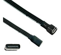 USB C Male To USB C Female Extension Cable 90 Degree Ribbon Flat USB C Cable 18W Charging Data Transfer 480Mbps